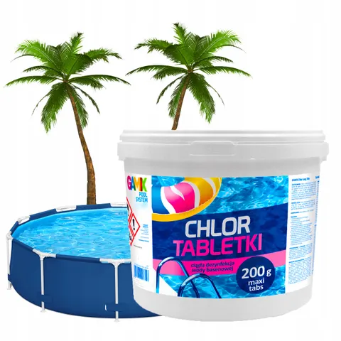 Gamix multi chlor do basenu tabletki long tabs długie działanie 25x200g 5kg