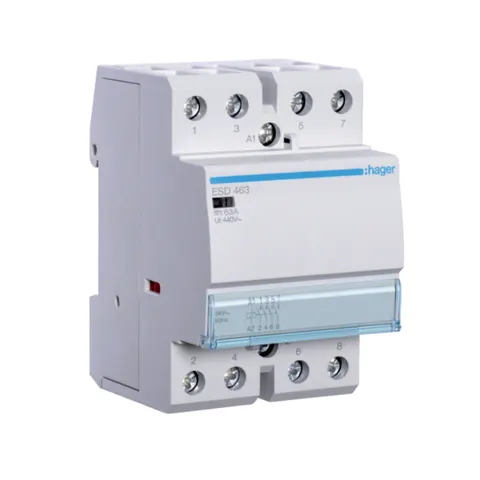 Stycznik 24VAC 4NO 63A AC-7a/b modułowy 3M; ESD463, HAGER