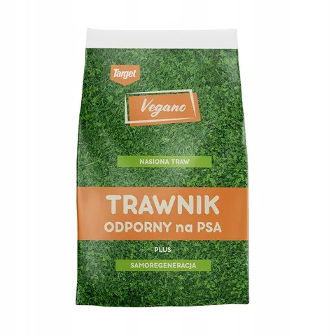 Nasiona traw Vegano 4kg TARGET trawnik odporny na psa, samoregeneracja, ciemnozielony, bardzo częsty, symbioza roślin i mikroorganizmów