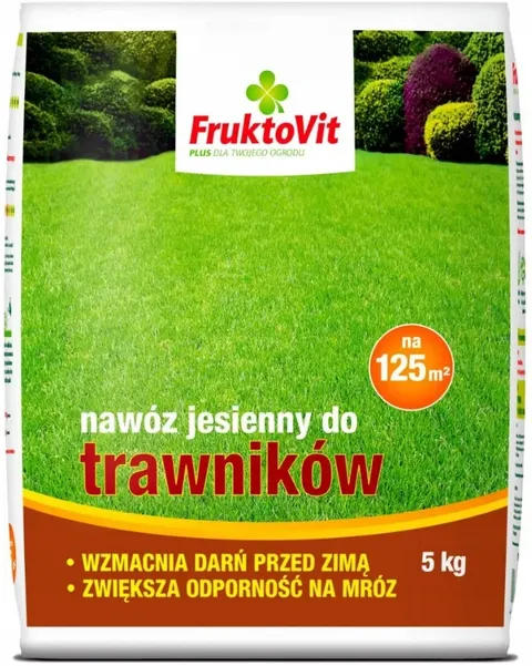 Nawóz jesienny do trawników 5kg FRUKTOVIT INCO wzmacnia darń przed zimą, odporność na mróz