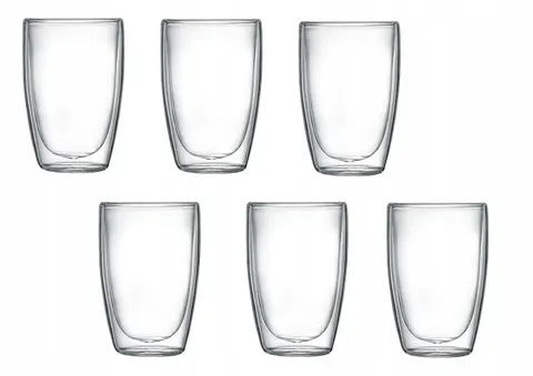 Mg home - szklanki termiczne z podwójnym dnem do kawy herbaty - 6x280ml