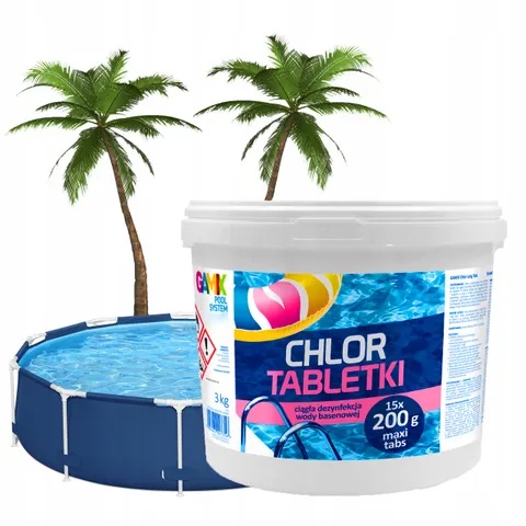 Gamix - chlorowe tabletki do dezynfekcji wody 15x200g (long tabs) - 3kg