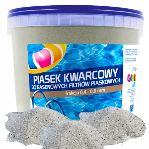 PIASEK KWARCOWY ŻWIR KWARC DO FILTRÓW POMP BASENOWYCH GAMIX 20KG 0,4-0,8mm