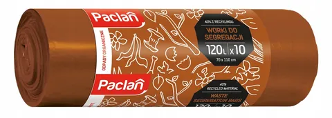 Paclan - brązowe worki do segregacji odpadów 120l - 10 szt