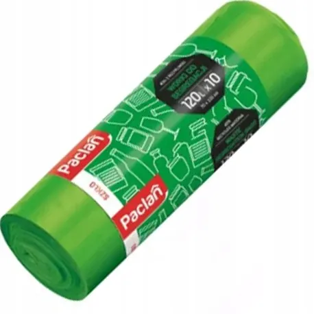 Paclan - zielone worki do segregacji odpadów 120l - 10 szt