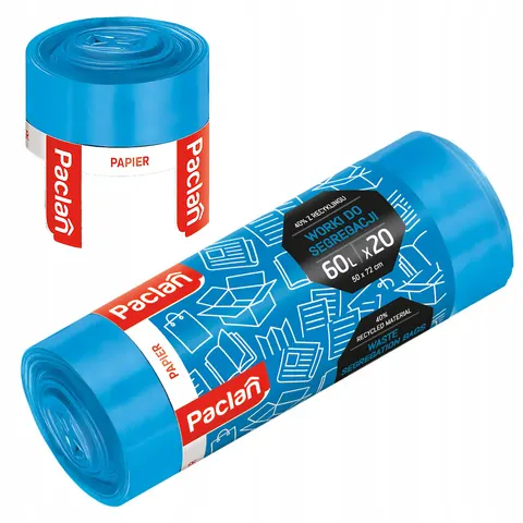 Paclan - niebieskie worki do segregacji odpadów 60l - 20 szt