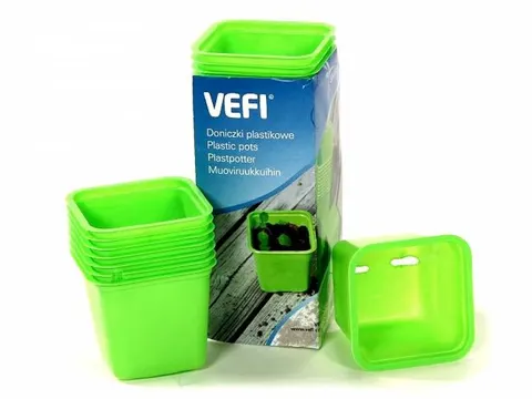 Vefi - doniczki kwadr. 6x6x6 - 30 szt zielone