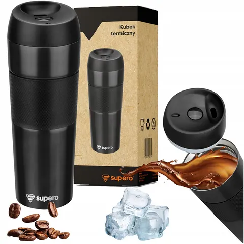 Supero - kubek termiczny czarny - 450ml