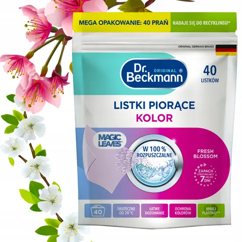 Dr. beckmann - listki piorące do koloru fresh - 40szt
