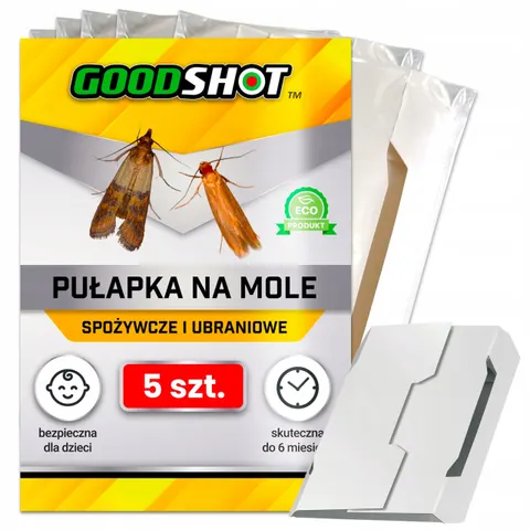 5x silna pułapka na mole spożywcze i odzieżowe 2w1 feromony max goodshot