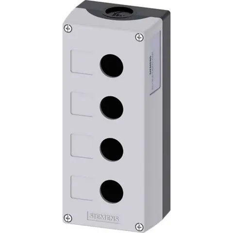Obudowa kasety sterowniczej 4-otworowa 22mm z miejscem na etykietę, 2 przepusty M25, tworzywo czarno-szara IP68, SIRIUS ACT; 3SU1804-0AA00-0AB1, SIEMENS