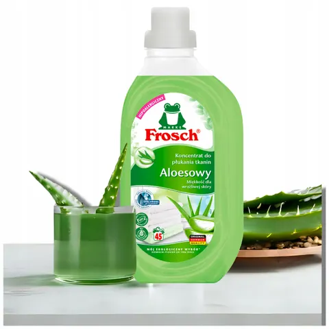 FROSCH Płyn do płukania 900 ml Aloesowy – niemiecki koncentrat do tkanin, 45 prań