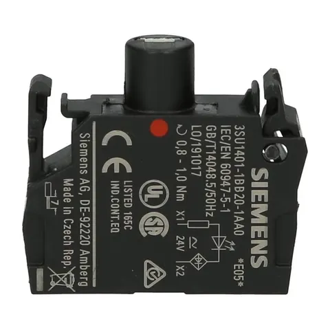 Oprawka moduł LED 24V AC/DC czerwony, montaż czołowy, zaciski śrubowe, SIRIUS ACT; 3SU1401-1BB20-1AA0, SIEMENS