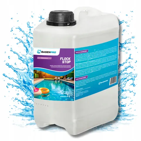 Basenpro - flockstop 3kg koagulant anty mętna woda poprawia klarowność wody