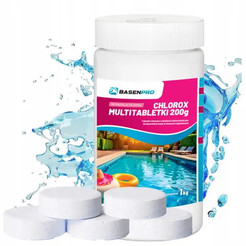 Basenpro - chlorox multitabletki 5x200g 1kg - mocne tabletki na glony