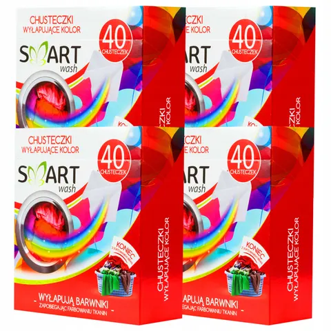 4x chusteczki smart wash do prania ubrań 40 sztuk