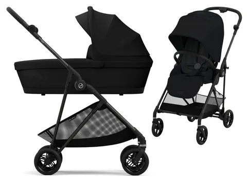 CYBEX MELIO CARBON lekki wózek dziecięcy 2w1 | Magic Black