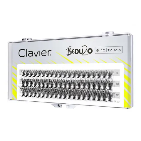CLAVIER Kępki rzęs BeDU2O Double Volume, 20D, MIX 8-10-12 mm
