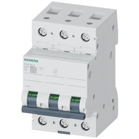 Wyłącznik nadprądowy 3P C6A 6kA 400V; 5SL6306-7, SIEMENS
