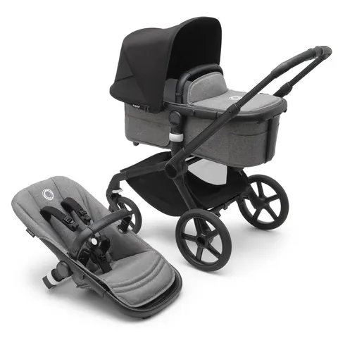 BUGABOO FOX 5 wózek dziecięcy 2w1 | Black / Grey Melange / Midnight Black