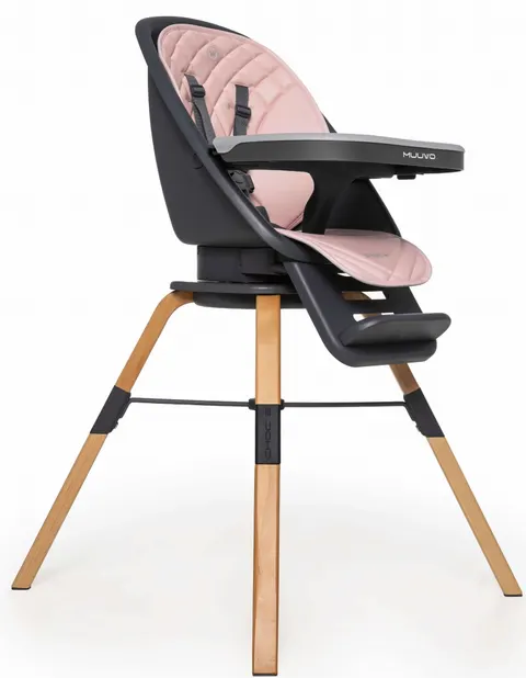 MUUVO CHOC 2 obrotowe krzesełko do karmienia | Powder Pink