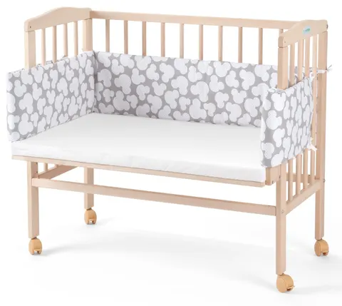 WALDIN łóżeczko dostawne 2w1 z osłonką | Natural / M81