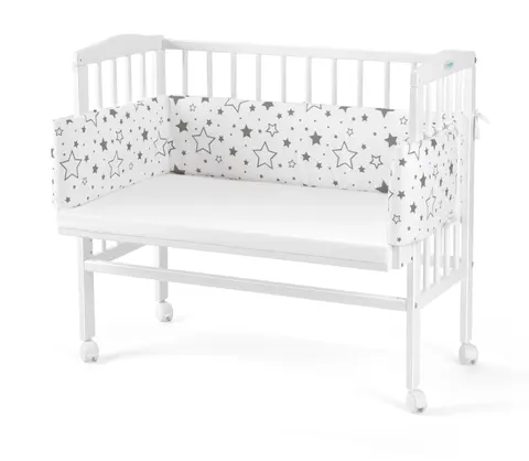 WALDIN łóżeczko dostawne 2w1 z osłonką | White / SMIX