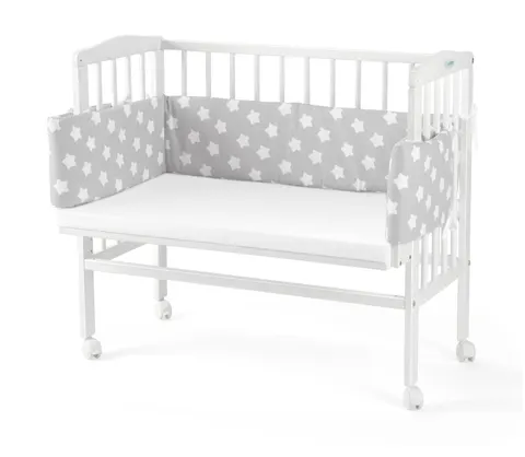 WALDIN łóżeczko dostawne 2w1 z osłonką | White / SX81
