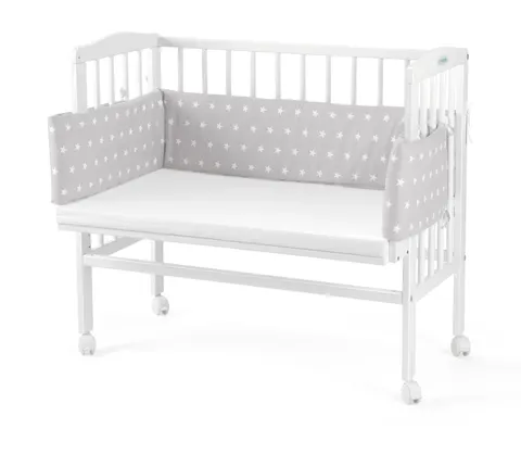 WALDIN łóżeczko dostawne 2w1 z osłonką | White / S81