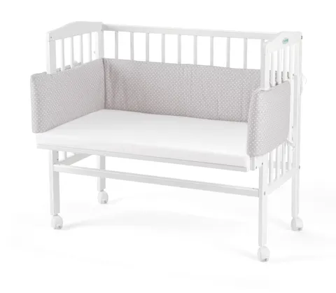 WALDIN łóżeczko dostawne 2w1 z osłonką | White / P81