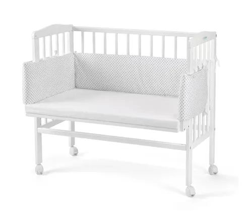 WALDIN łóżeczko dostawne 2w1 z osłonką | White / P18