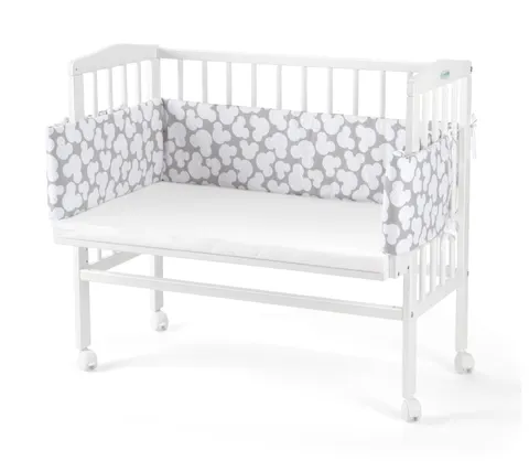 WALDIN łóżeczko dostawne 2w1 z osłonką | White / M81