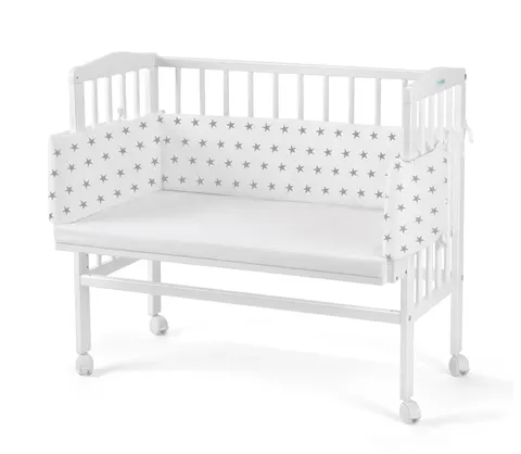 WALDIN łóżeczko dostawne 2w1 z osłonką | White / 8S1
