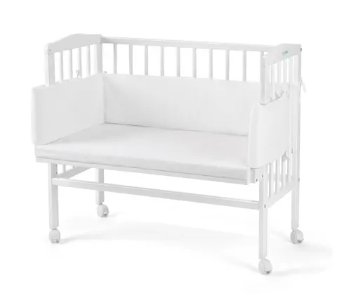 WALDIN łóżeczko dostawne 2w1 z osłonką | White / 88