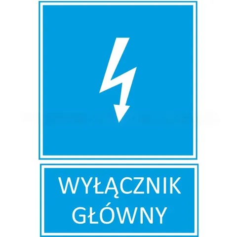 Wyłącznik główny tabliczka, TZI 105X148S