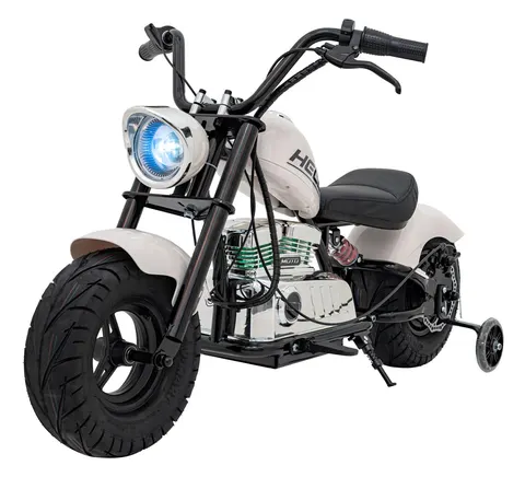 Motorek na akumulator Chopper Warrior | Biały