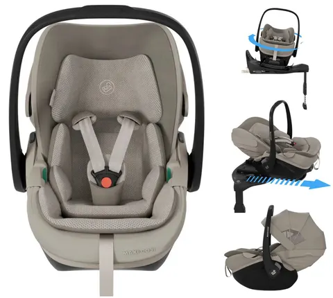 Maxi-Cosi Pebble Slide Pro z wysuwaną bazą ISOFIX | Sapphire Sand