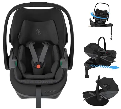 Maxi-Cosi Pebble Slide Pro z wysuwaną bazą ISOFIX | Onyx Black