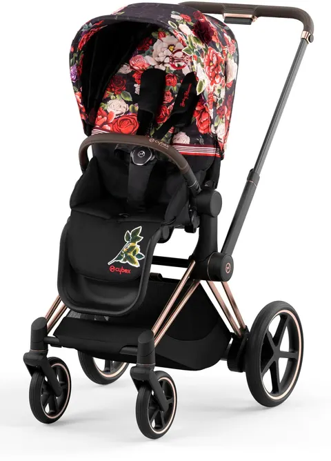 CYBEX e-PRIAM 4.0 elektryczny wózek spacerowy | Spring Blossom Dark / Rosegold