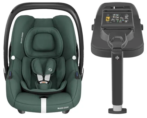 MAXI-COSI CABRIOFIX i-Size fotelik dla noworodka 40-75 cm | Essential Green | baza ISOFIX Cabriofix Base