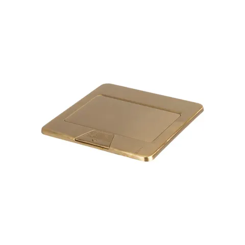Puszka podłogowa BIURO+ 04-0031-100 na 3 modułów 45, mosiądz matowy