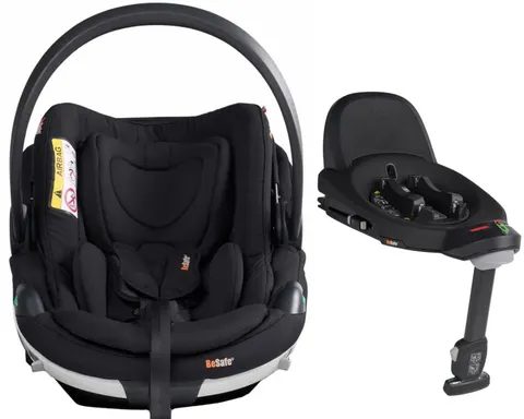 BeSafe GO BEYOND fotelik dla noworodka 40-87 cm + baza ISOFIX | Black Cab