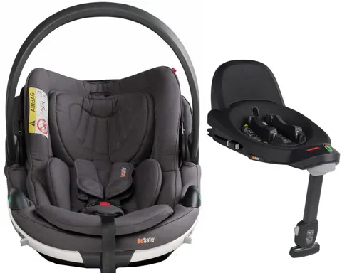 BeSafe GO BEYOND fotelik dla noworodka 40-87 cm + baza ISOFIX | Dark Grey