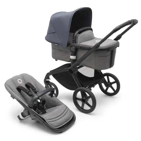 BUGABOO FOX 5 wózek dziecięcy 2w1 | Black / Grey Melange / Stormy Blue