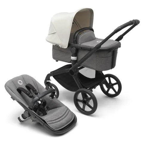 BUGABOO FOX 5 wózek dziecięcy 2w1 | Black / Grey Melange / Misty White