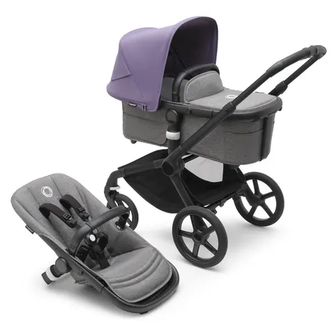 BUGABOO FOX 5 wózek dziecięcy 2w1 | Black / Grey Melange / Astro Purple
