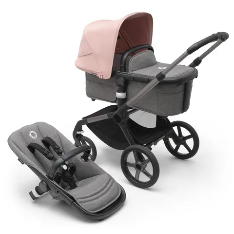 BUGABOO FOX 5 wózek dziecięcy 2w1 | Graphite / Grey Melange / Morning Pink