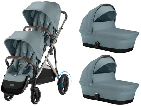 CYBEX e-Gazelle S elektryczny wózek bliźniaczy 2w1 | Stormy Blue
