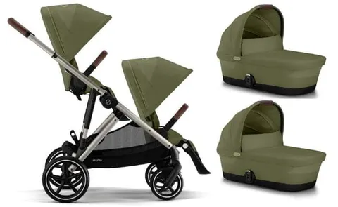 CYBEX e-Gazelle S elektryczny wózek bliźniaczy 2w1 | Moss Green