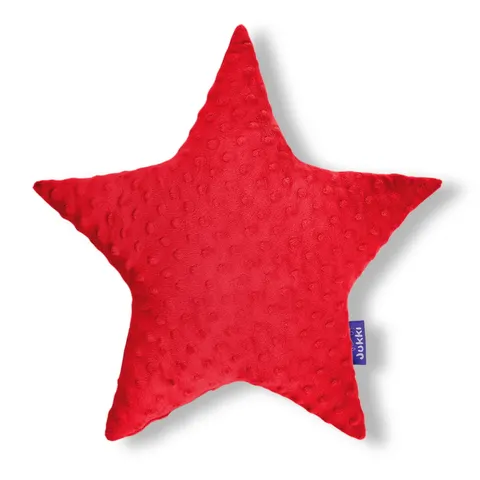 Poduszka gwiazdka Minky - czerwone Minky